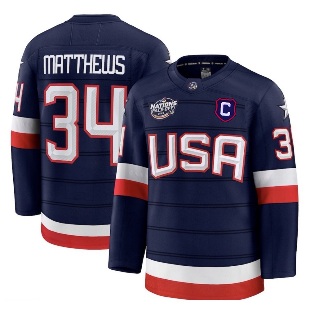 Auston Matthews USA 2025 Navy 4 Nations Face-Off Jersey-Pro Kit Vault | Brand New 26/27 Sports Jerseys